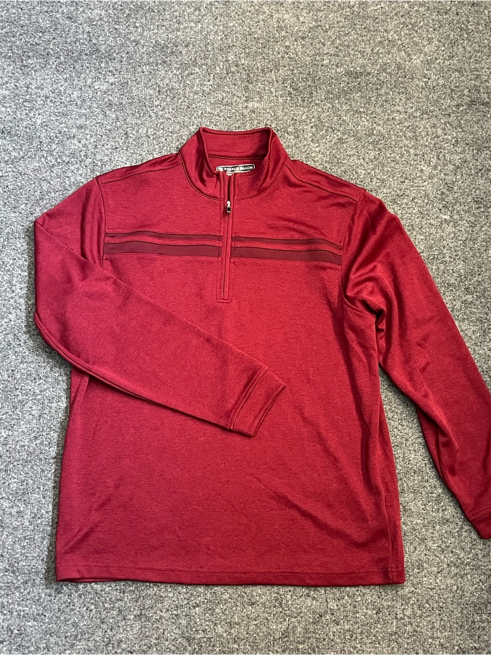 Pebble Beach Men's Red Quarter-Zip Pullover, Large